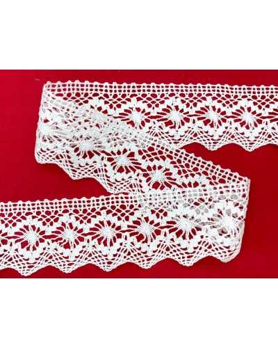 Weiße Spitze-Trimmkanzlei-Stickerei Tombolo-Spitze-Saketier-Fusello hoch 4,5 cm
