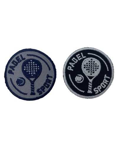 Runde Anwendungsstickerei Ball Schläger geschrieben Padel Sport Thermoadessive Patch 4,5 cm