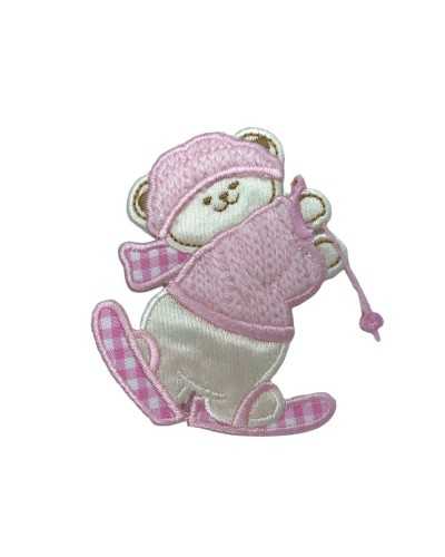 Teafood Application Baby Bear Rose Skier Satin Wool Embroidery High 7 CM