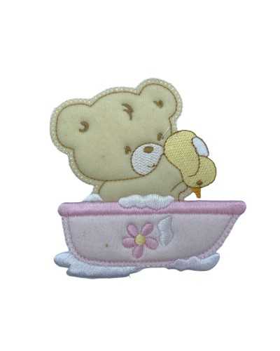 Application FS Thermoadesive Baby Bear Boat Large Velvet Embroidery Chick High 9cm
