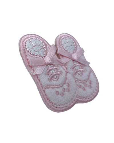 Teafood application Embroidery patch pink shoes 5x4 cm
