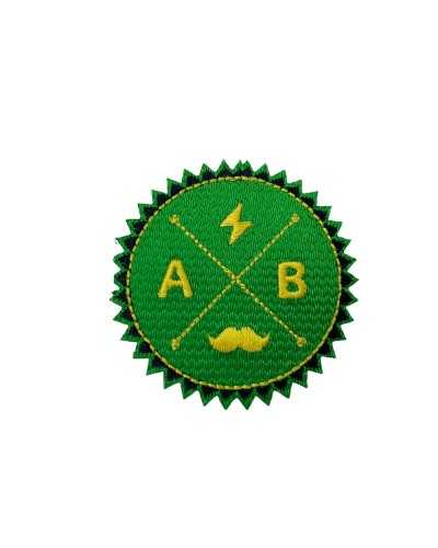 Anwendung Green Thermoadhesid Patch Stickerei Gelb AB Baffo Saetta Runde 4 cm