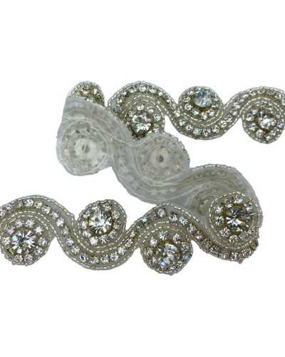 9 cm Patch de aplicación Plata Thermoadsive Stones Strass Embedded High 3 cm