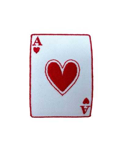 TeaFood Application Patch Broderie Blanc Cartes de jeu de poker 5x7cm