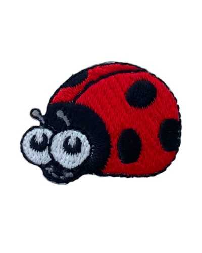 Application Coccinelle Broderie rouge Broderie Noir Patch Thermoadesive 3x2 cm