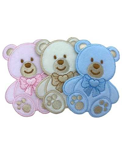 Teefutter-Anwendungs-Patch-Marbet-Stickerei-Baby-Samtbär-Herz 7x5,5 cm