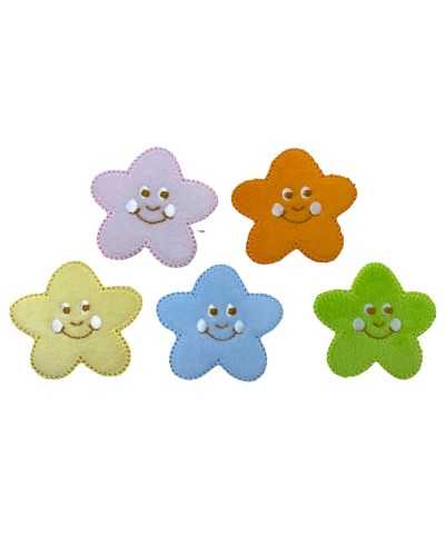 Solicitud de té de teafet Tercer Patch Embroidery Star Smile Smile 5cm High