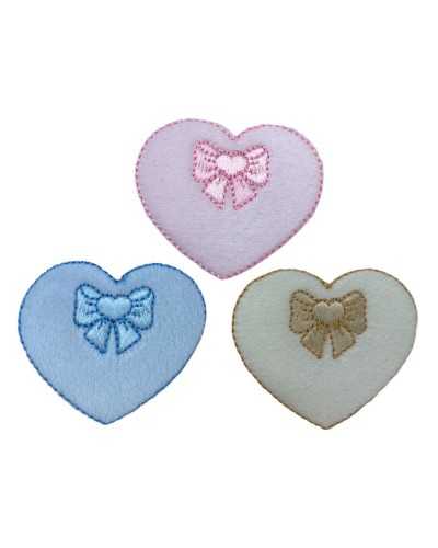 Solicitud de té Patch Marbet Bordado Bebé Bebé Velvet Heart 5x4 cm