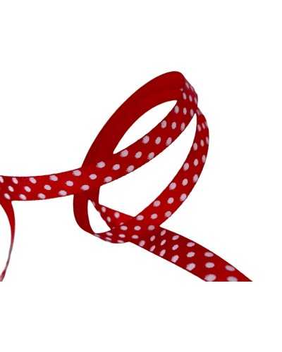 10 Mt Red Satin Ribbon Print Blanco POD 1 cm