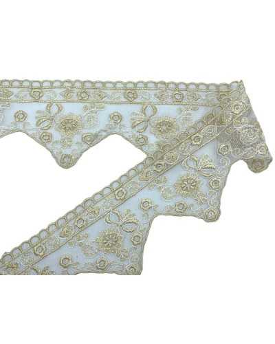 50cm Tulle Trimmering Lace Ecrograph Wire Lace Embroidery Flower Flower High Bow 8cm