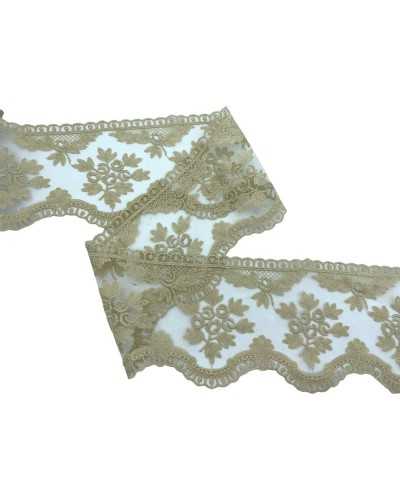 Liace trimmance lace tulle tulle embroidery design flowers high 10 cm