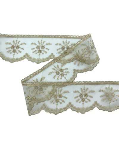 Spitzenbesatztulle Spitze Stickerei Blume Keks High 6,5 cm