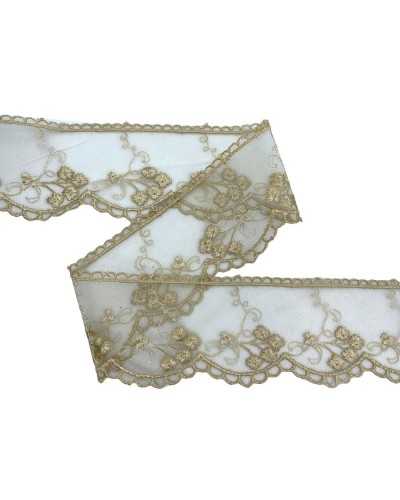 Piabement Lace Tulle Lace Square Embroidery Flower Biscuit 6.5cm High