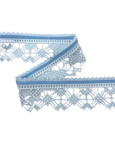 Tarnissures de dentelle Macramè Blanc Cotton High Velvet Edge 7 cm