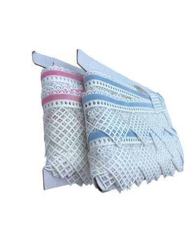 Macramè-Spitze-Trimmungen weiße Baumwoll-hohe Samtkante 75 mm