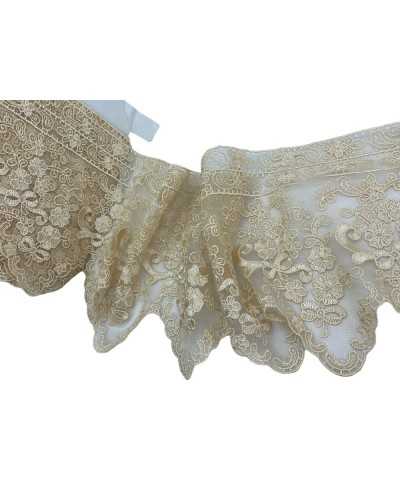 Tulle Lace Trimmings Embroidery High Flower Flat Flaughter High Cream 16.5 cm