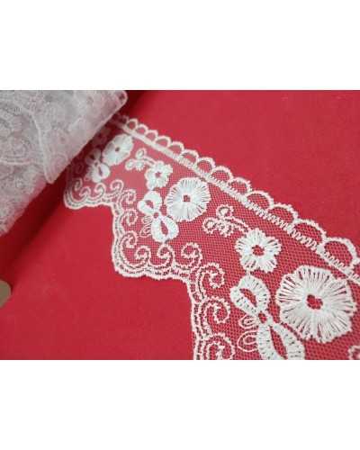Encaje Encaje Tul Bordado Flor Lazo Alto 7 Cm