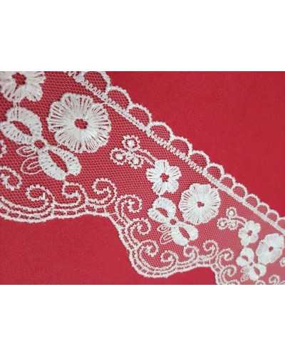 Dentelle Dentelle Tulle Brodé Fleur Noeud Haut 7 Cm