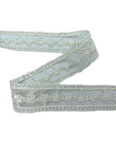 Piabper Lace Lace Tüll Creme Traszzo Bord Kleine Stickerei Blume Licht 2,8 cm