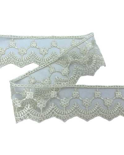 Piazzaneria PIACE Dentelle Dentelle Tulle Broderie Fleur Tall 4cm