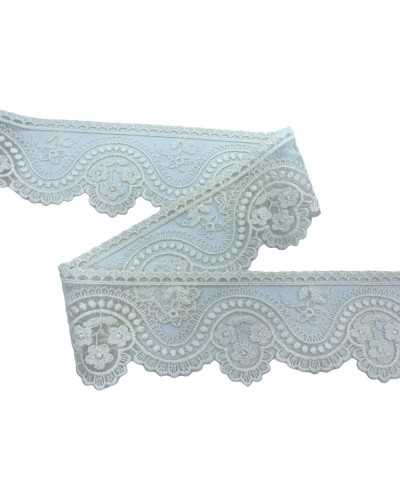 Lace Trimmering Lace White Milk Tulle Tulle Embroidery Design Flowers Smereled High 6.5cm