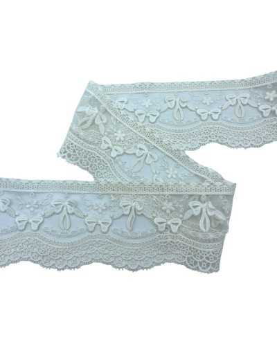 50cm Lace Trimmings Tulle Embroidery White Bow Milk Smerlo Macramè High 10 Cm