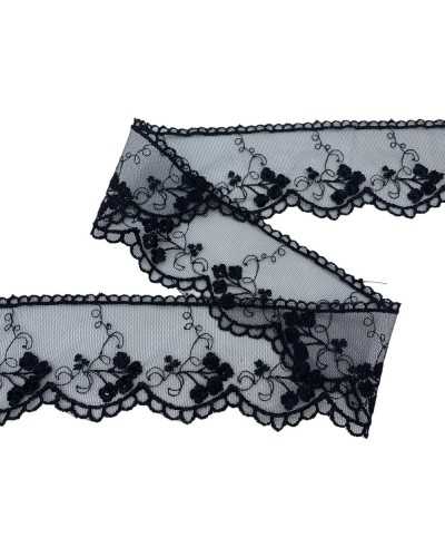 Lace Piabilities Tulle Lace Smereled Flower Embroidery High 6.5cm