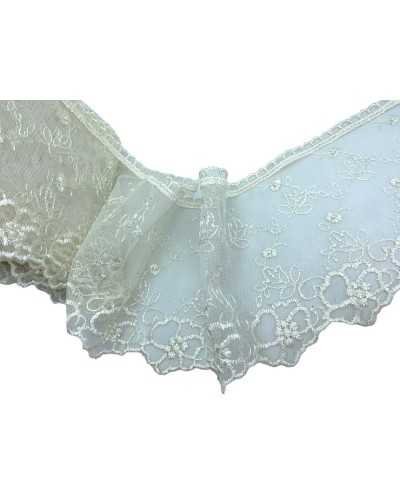 Tulle trimmings lace lace flowers to scallen cream 15 cm