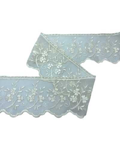 Lace trimmings lace tulle cream embroidery flower high 10 cm