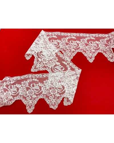 50cm Tulle Trimlering Lace Blanco Lace Bordado Arco High 13cm