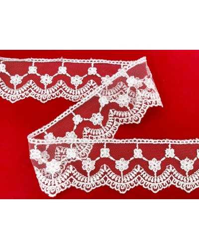 Lace liace Lace low tulle tulle embroidery Light white 4 cm