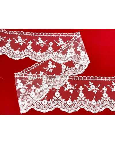 Tulle Trimmering Lace Lace Embroidered Flower Scalloped High 7.5cm