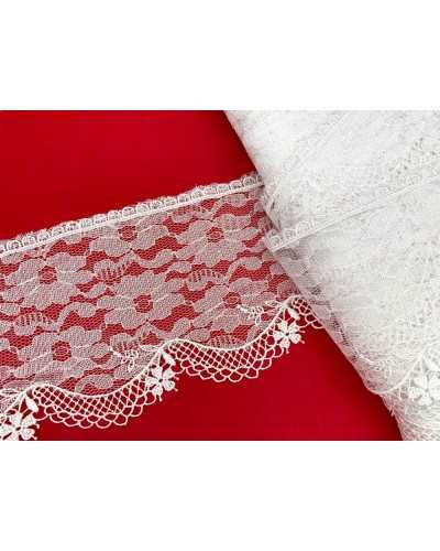 50 cm French lace trimmance Chantilly white high scallop macramé 12 cm