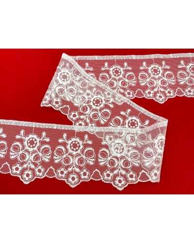 Lace Trimmering Lace White Tulle Embroidery Flower Fiocco High 7cm