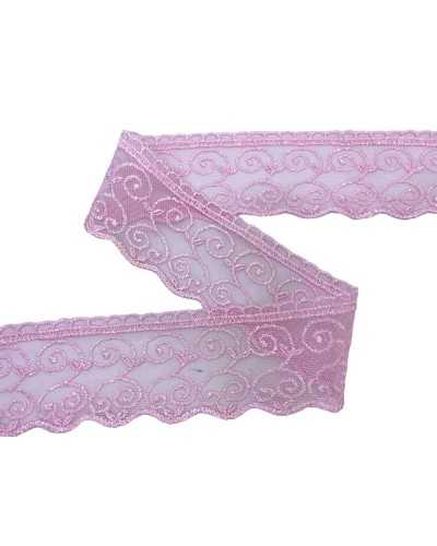 Tüll-Trimmstickerei-Stickerei-Spitze-Smokel-Zehe rosa hoch 6 cm