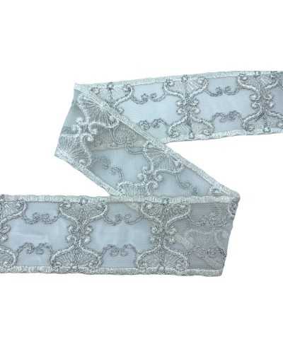 Tableau plateau plateau Tulle Blanc Dentelle Lait en dentelle Broderie Lurex High 7cm
