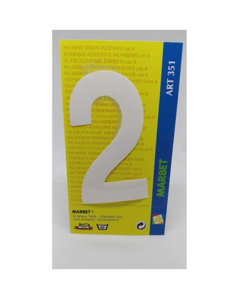 Applications Thermoadhesive numbers in white pvc marbet 8 cm high