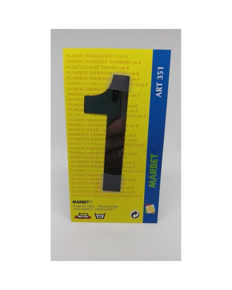 Aplicación Número Termoadhesivo PVC Negro Grande Alto 8 Cm Marbet