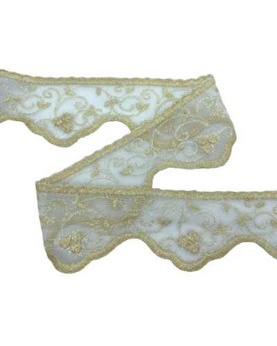 Tulle Trimmings Ivory Lace Lace Embroidery Wire Lamè Lurex High 8cm