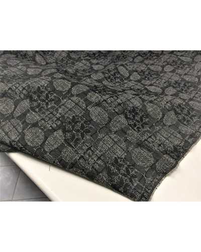 Tessuto broccato leggero per tailleur primavera autunno nero o marrone alto 145 cm