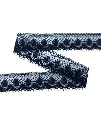 Spitzenspitze-Trimmsticken-Stickerei Valenciennes schwarz reiner reiner Baumwolle 13 mm