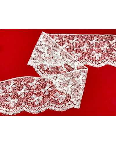 White lace trimmings Lace Valencienne Cotton embroidery high bow 9 cm