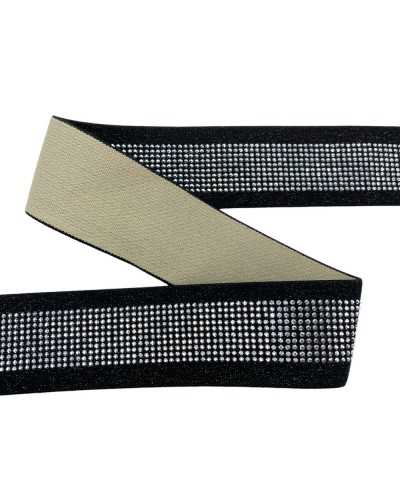 50 cm elastic trimmings black board studs silver high 4 cm