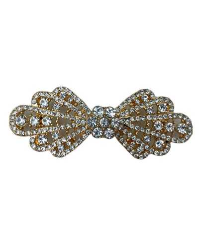 Gancho alamaro joyas metálico oro diamantes de imitación de plata 6.5x2.5 cm