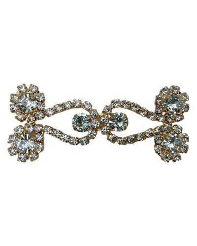 Gancho alamaro joyas de metal de oro rhinestone plata 7,5x3 cm
