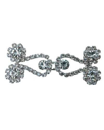 Hook alamaro jewel metal silver rhinestone 7.5x3 cm