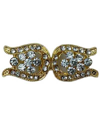 Haken Alamaro Jewel Metal Gold Rhinestone Silber 3.3x1.5 cm