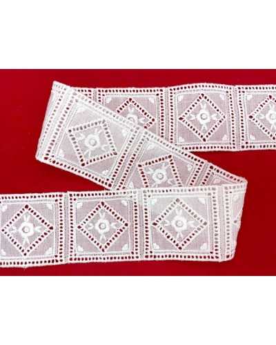 50cm Pizzo Sangalo Square Carrelage Broderie Rombo Design Fleur 5 cm 9 pièces
