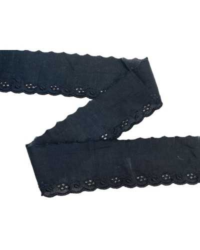 Lace Trimmings Sangallo Black Embroidery Flower Marked Leaf High 5cm