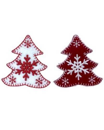 Application patch patch thermoadhesive tree christmas felt embroidery star ice snow 5x5.5 cm